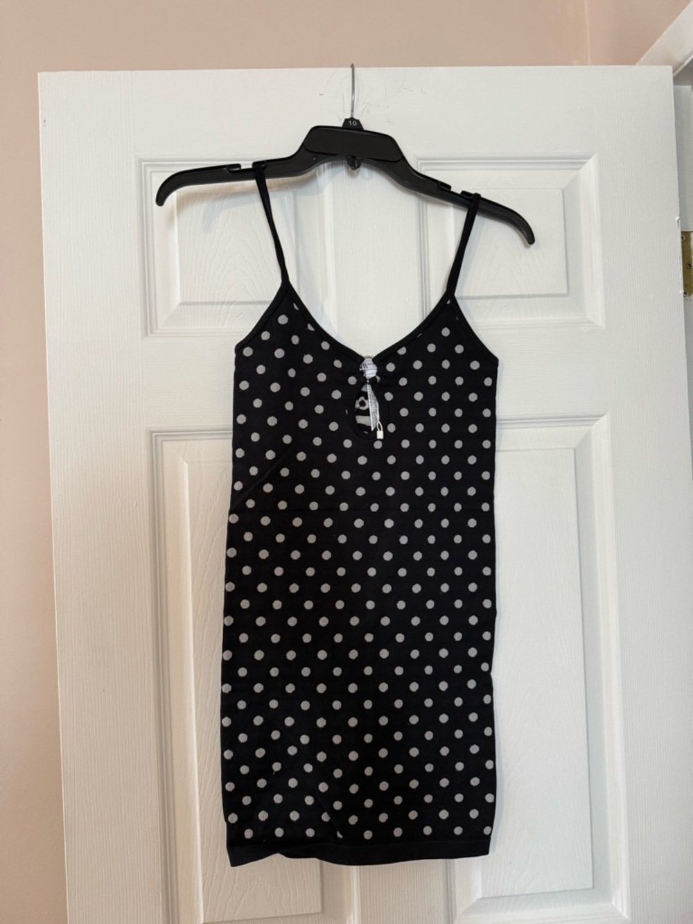 Zara Black Dress with White Polka Dots